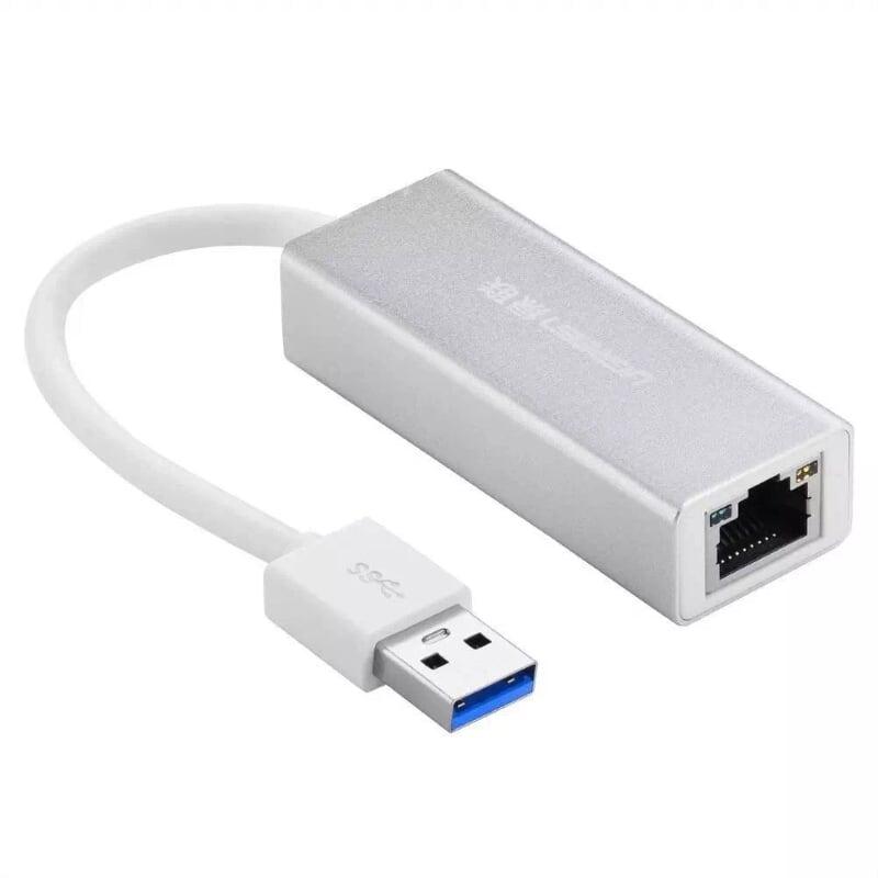 Ugreen UG2025820258TK 15CM màu Bạc Cáp chuyển đổi USB 3.0 sang cổng LAN RJ45 tốc độ 1000Mbps vỏ nhôm - HÀNG CHÍNH HÃNG