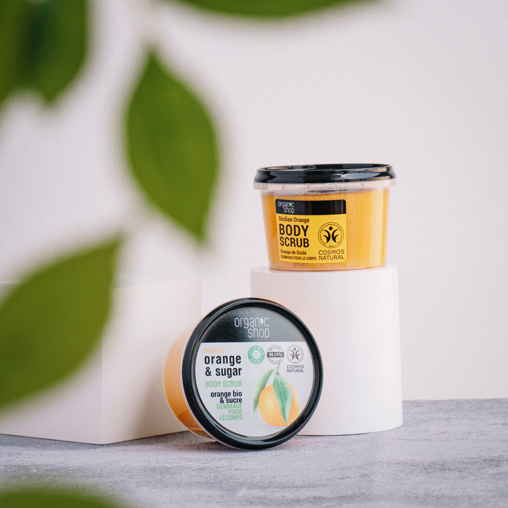 Tẩy Tế Bào Chết Body Dưỡng Da Ẩm Mịn Organic Shop Body Srucb 250ml + Tặng Kèm 1 Băng Đô Tai Mèo