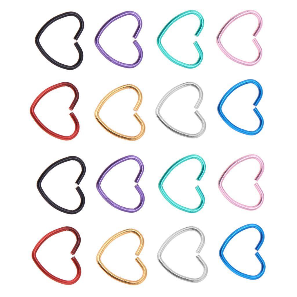 16pcs Stainless Steel Nose Labret Lip Rings Jewelry