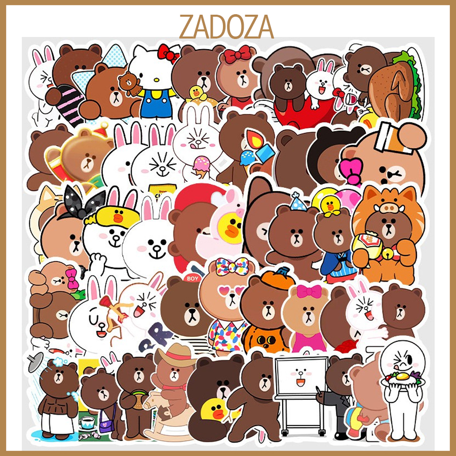 Sticker cony and brown decal dán laptop , điện thoại hình dán trang trí