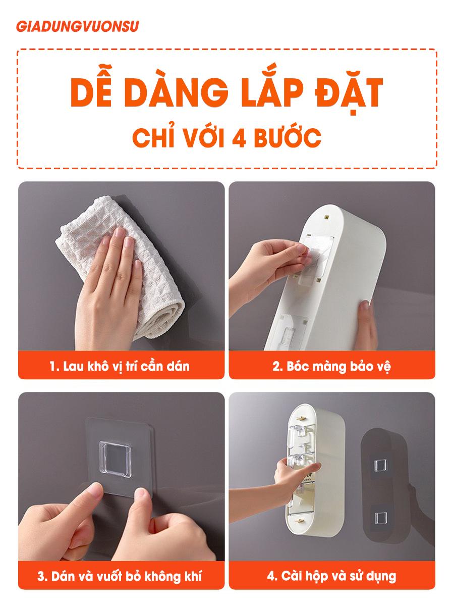 [KoSuyTu] Hộp Đựng Gia Vị Treo Tường 3 Tầng 5 Ngăn Nhà Bếp - Miếng Dán Cực Chắc Chắn, Nhựa Nguyên Sinh, Chống Nước Chống Ẩm - An Toàn, Sang Trọng, Tiện Lợi