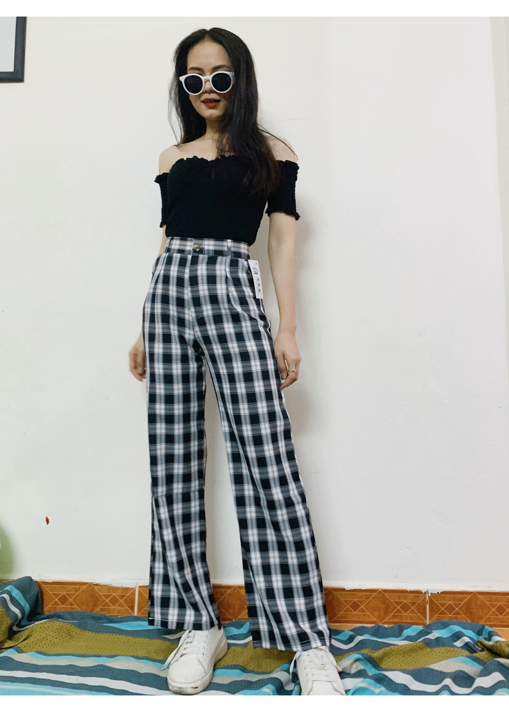 Quần Suông Nữ - Quần culottes kẻ caro HOT TRENT