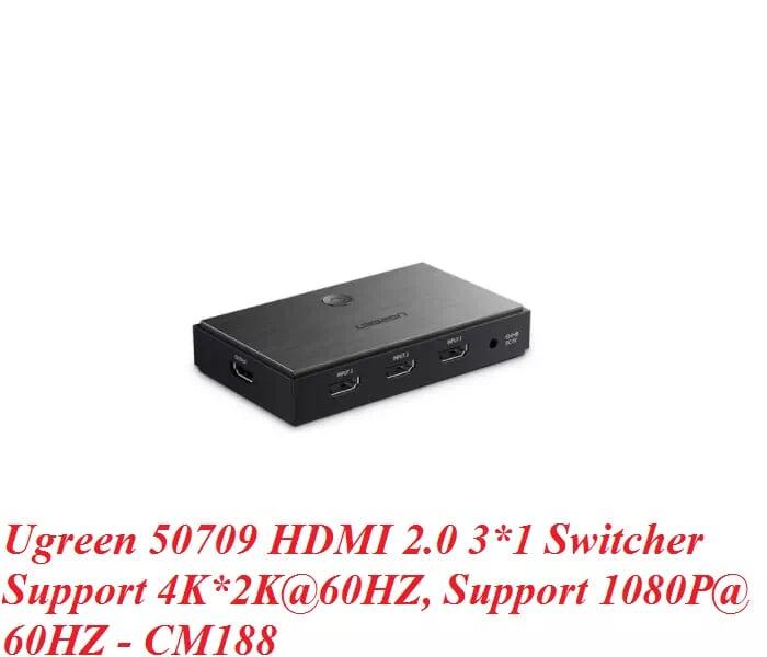 Ugreen UG50709CM188TK Bộ chia HDMI 3 vào 1 ra hỗ trợ HDMI 2.0 - HÀNG CHÍNH HÃNG