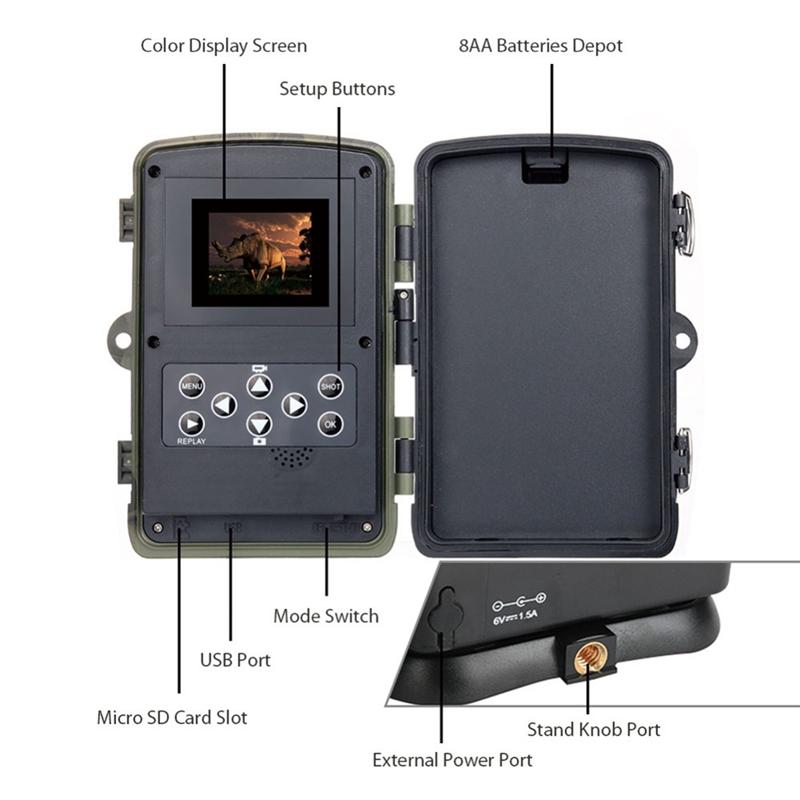 HC810A Hunting Camera Photo Trap 20MP 1080p Trail Động vật hoang dã Trail Night Vision Camera Wireling Sunting Scouting Game cam