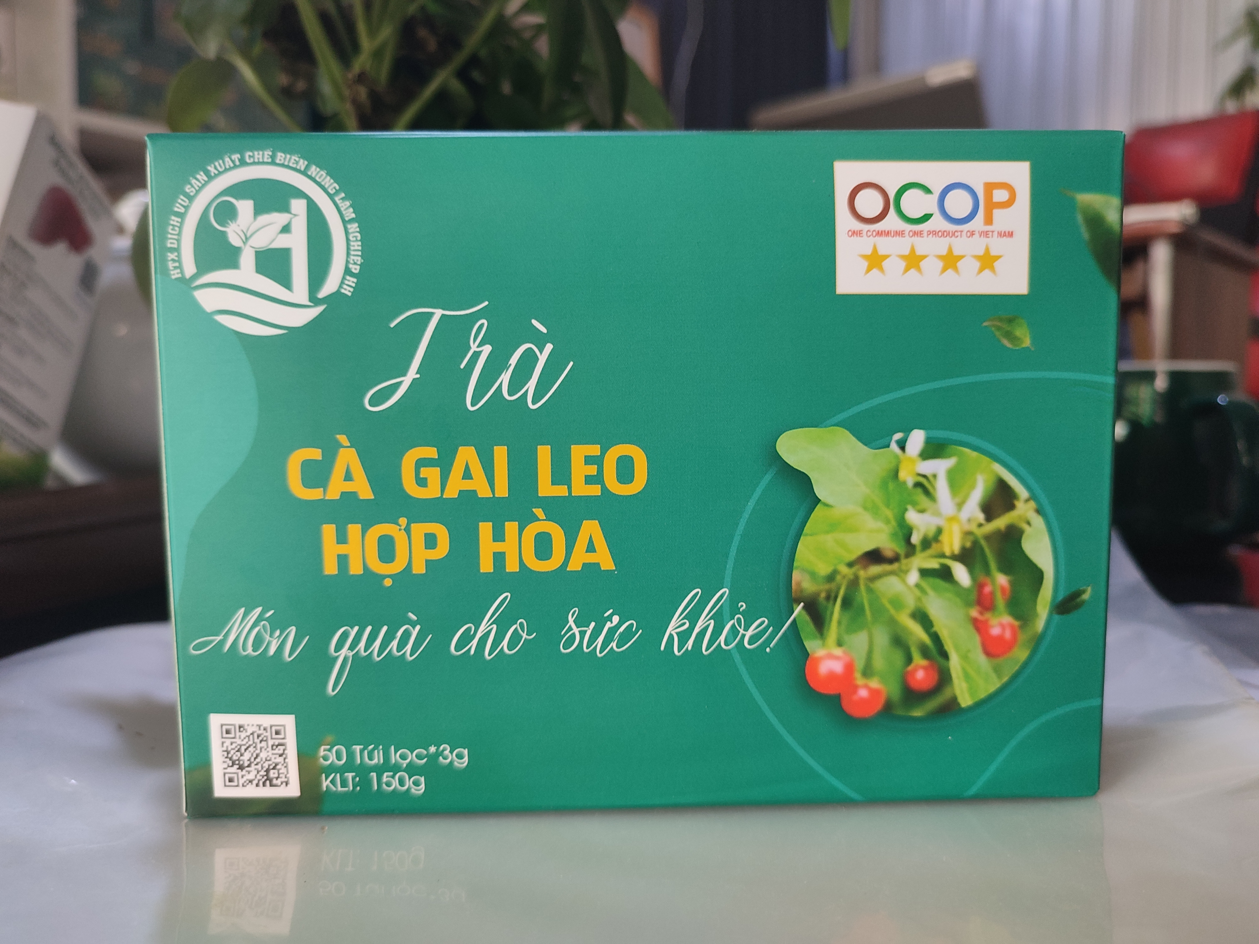 Trà cà gai leo Hợp Hòa - Cà gai leo + Xạ đen + Cỏ Ngọt - 50 túi lọc - OCOP 4 Sao - Giải độc mát gan, ngăn ngừa ung thư