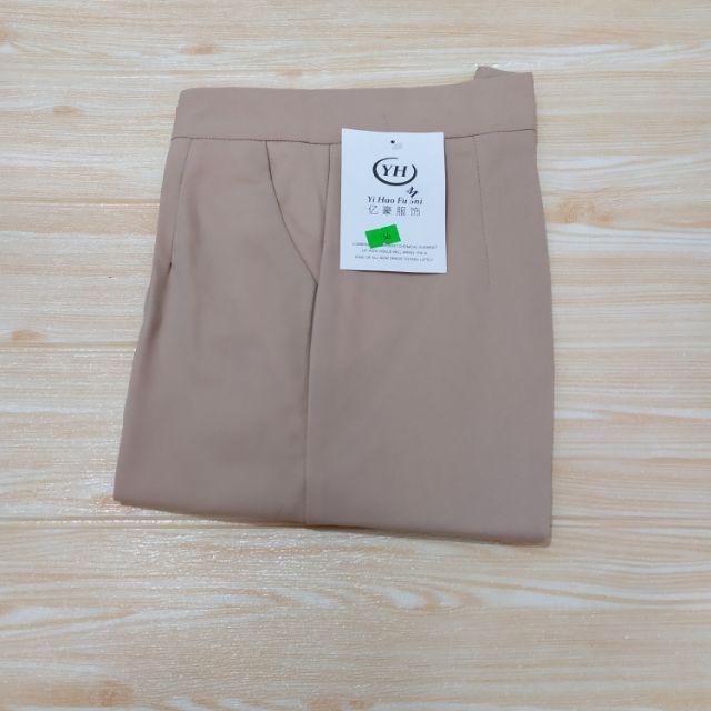 Quần baggy cúc bọc mã 166,quần tây baggy nữ cúc bọc vải