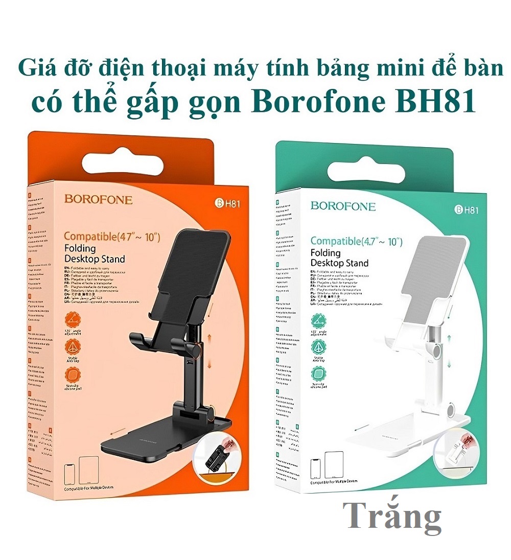 Giá đỡ mini đẻ bàn dạng xếp nhỏ gọn cho điện thoại máy tính bảng Borofone BH81 _ hàng chính hãng