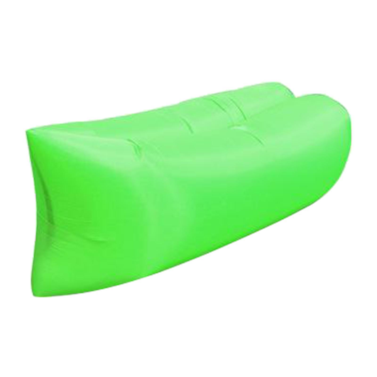 2xInflatable Sofa Air Bed Lounger Chair Sleeping Bag Mattress Couch Green