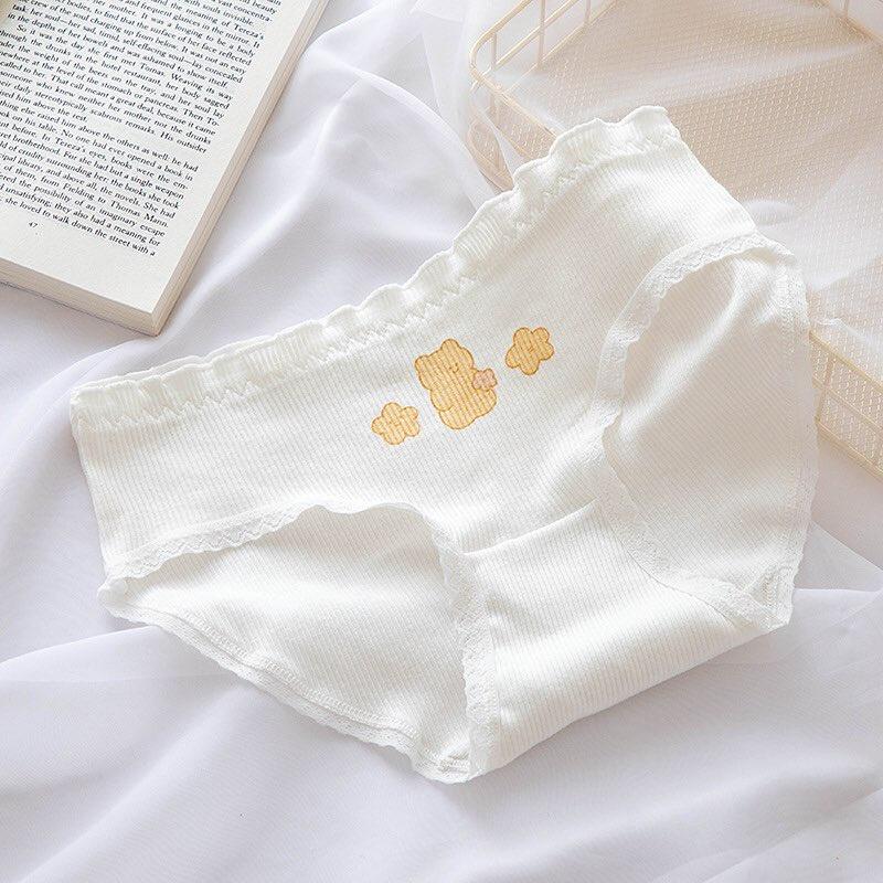 Quần lót cotton nữ mẫu gấu vàng bi