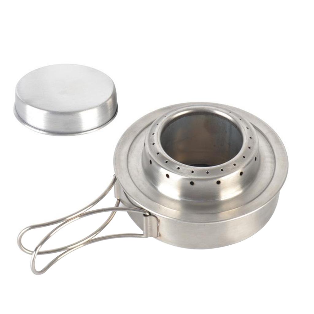 Stainless Steel Portable Alcohol Stove Outdoor Ultralight Burner Picnic