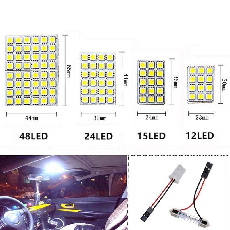 1 Bóng Đèn LED T10 5050 6 9 12 15 24 36 48 LED SMD Gắn Trần Xe Hơi
