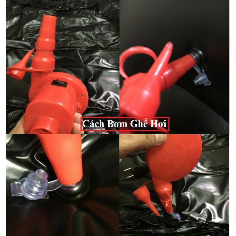 Ghế hơi tựa lưng bọc nhung cao cấp-bơm điện