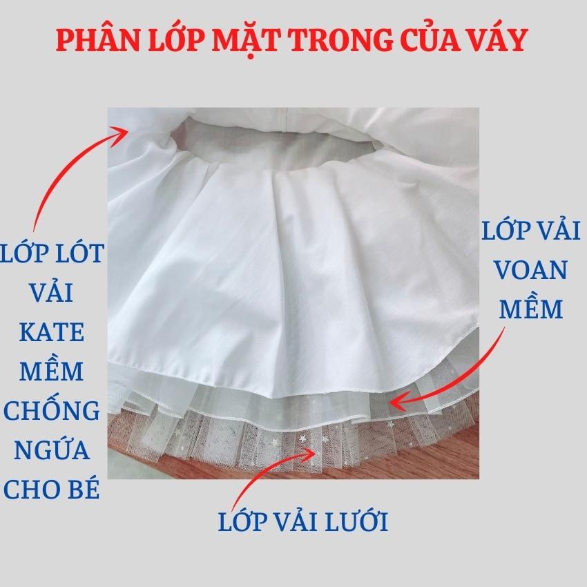 Đầm công chúa bé gái mẫu váy công chúa sao có tay lấp lánh xòe đẹp cho bé yêu - Tặng cài tóc