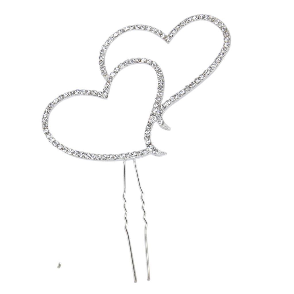 Happy Birthday Letters Double Heart Rhinestone Cake Topper Cake Centerpieces