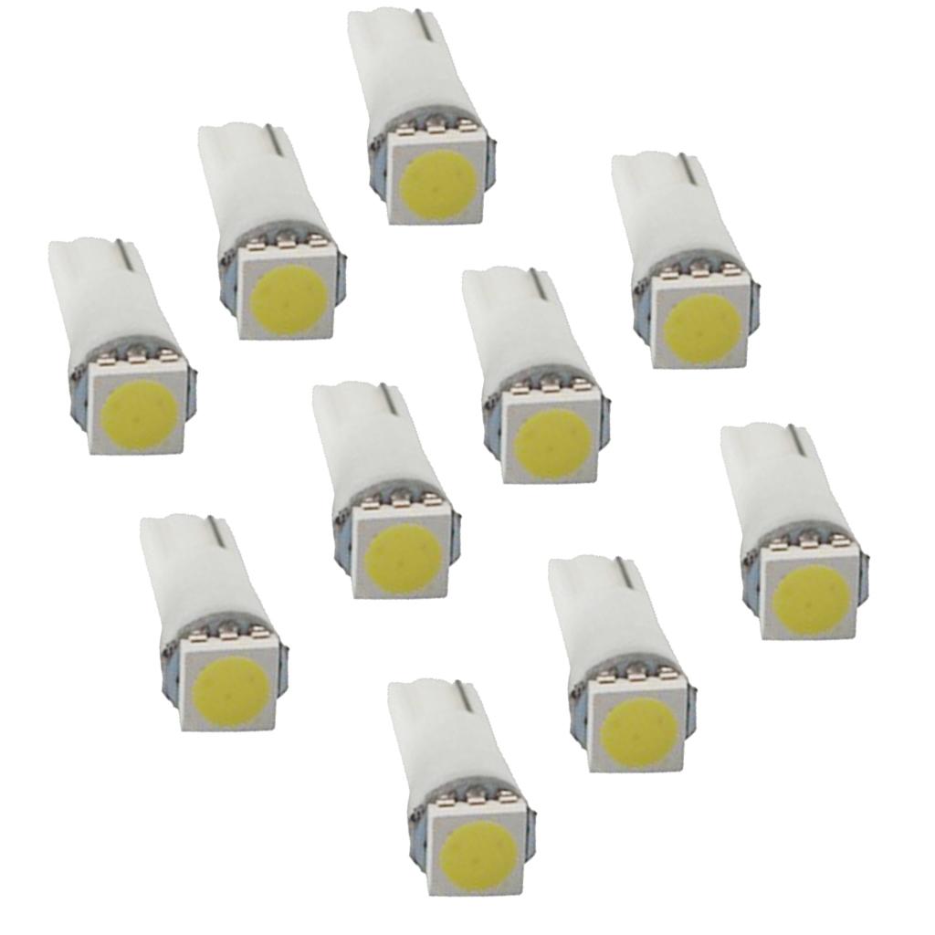 10pcs T5 5050 LED Car Interior Dash/Meter/Reading Door Step Map Light Lamps