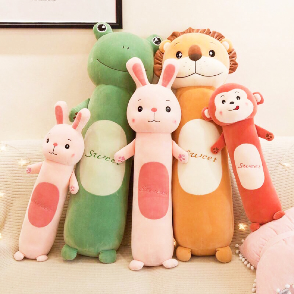 Gối Ôm Thú Nhồi Bông Sweet Cho Bé Loại Siêu Mềm, Gối Ôm Hình Thú Size 70cm - Tặng khẩu trang thời trang vải Su màu ngẫu nhiên