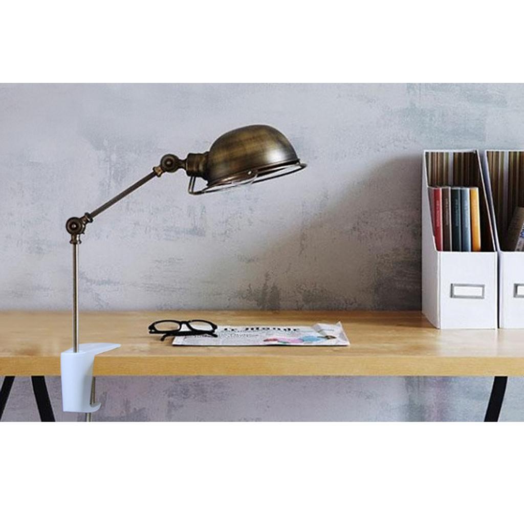 2 Pack Stainless Steel Adjustable Arm Clamp Table Lamp Clip Desk Clamp 90mm