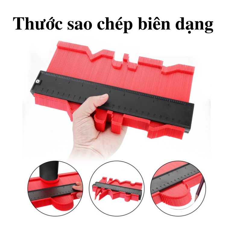 Thước sao chép hình dạng dài 25cm x rộng 13cm, thước đa năng copy biên dạng ốp gạch xây dựng thi công nội thất