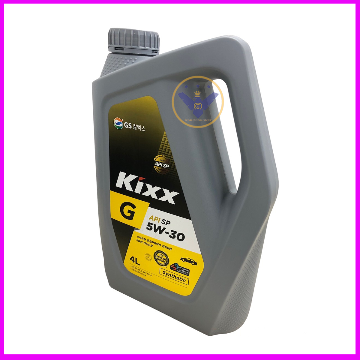 Dầu nhớt ô tô tổng hợp Kixx G API SP 5W30 Hàn Quốc can 4L + Súc rửa động cơ Bluechem 250ml