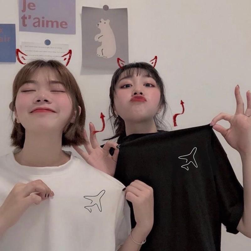 Áo thun tay lỡ. Logo Máy Bay. CoolZ phông Unisex nam nữ Cotton oversize form rộng CZ016