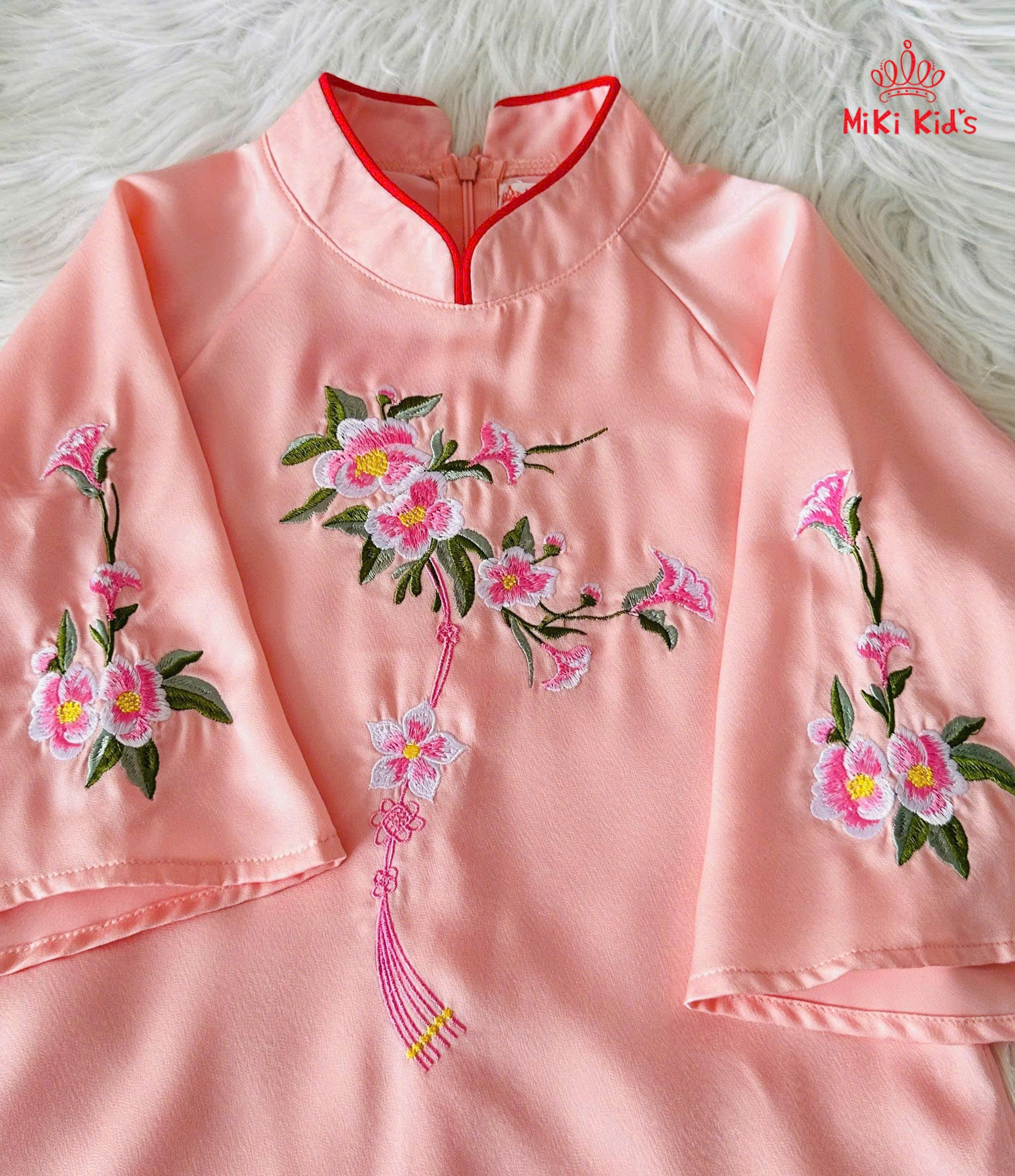 Áo dài cho bé gái mẫu Như ý diện lễ tết noel giáng sinh năm mới từ 12-44kg hàng thiết kế