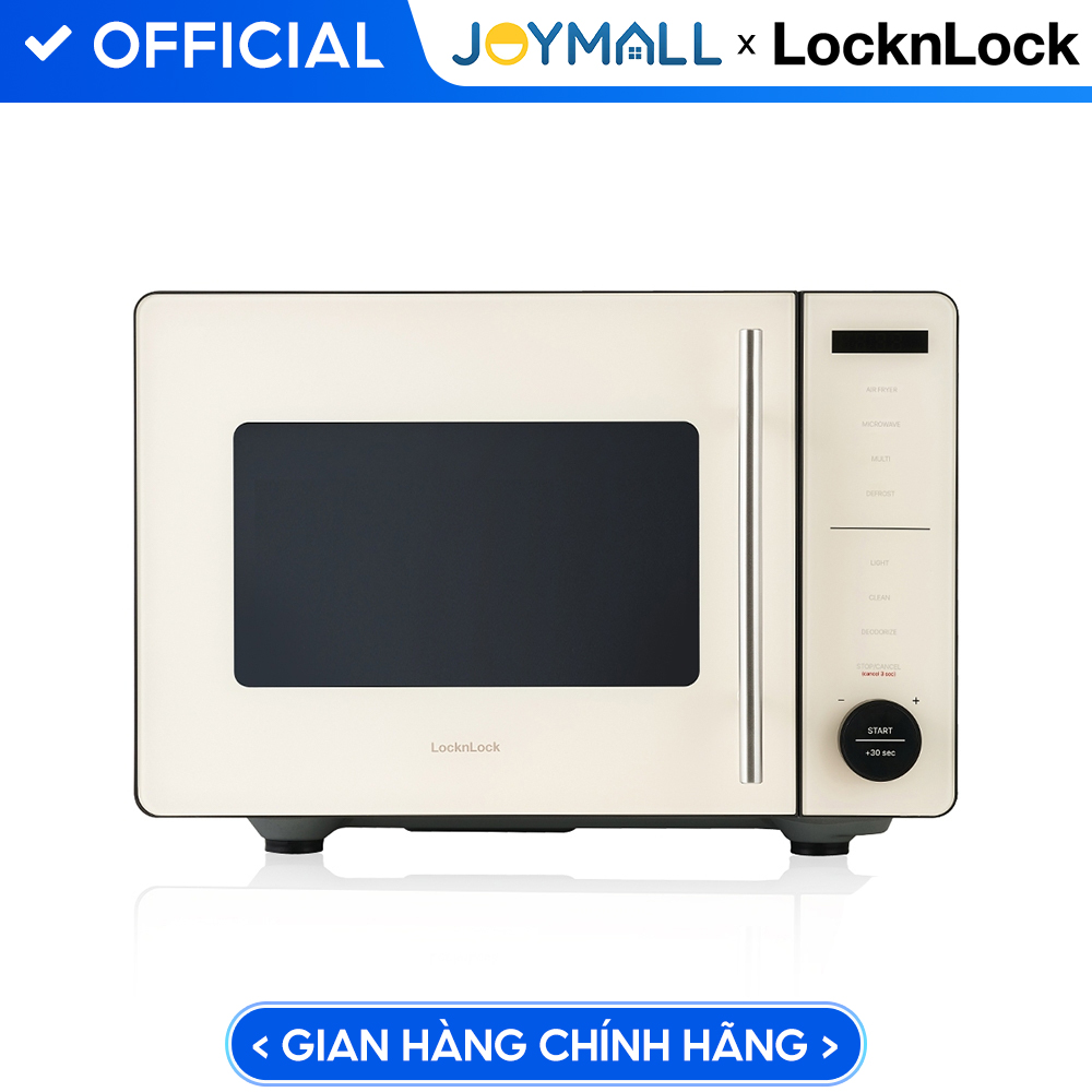 Lò chiên không dầu kết hợp lò vi sóng Locknlock Rangefryer 22L EJF294IVY, Hàng chính hãng, 2 trong 1, đáy phẳng - JoyMall