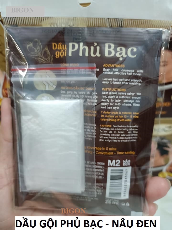 [Đủ Màu] Dầu Gội Nhuộm Tóc  Đen & Nâu, Phủ Bạc 100% Thảo Dược Siêu Dưỡng M.PROS 25ml