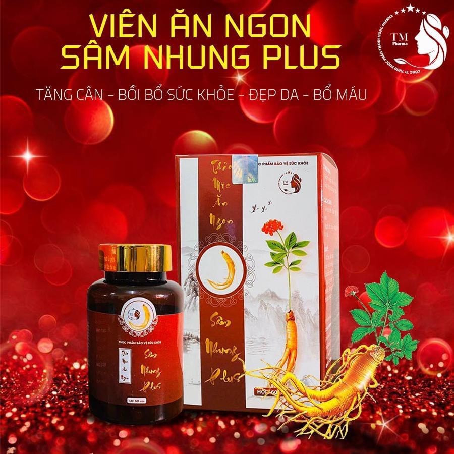 Combo 2 Hộp Viên Thảo Mộc Ăn Ngon Sâm Nhung Plus Giúp Ăn Ngon Ngủ Sâu Cải Thiện Hệ Tiêu Hoá Hỗ Trợ Tăng Cân An Toàn Hiệu Quả