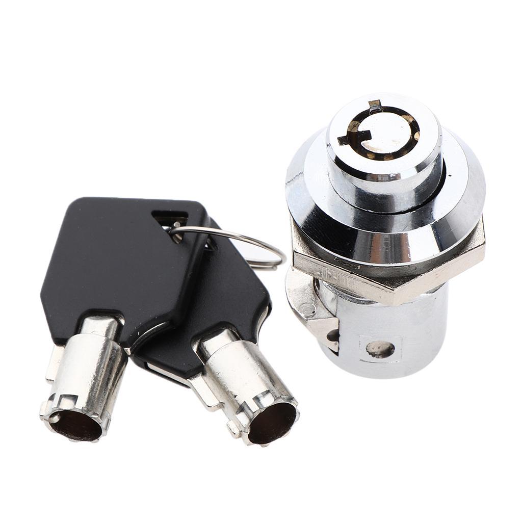 Zinc Alloy Gloss Silver Tubular Cam Lock With Chrome Finish and Offset Cam With 2 Keys