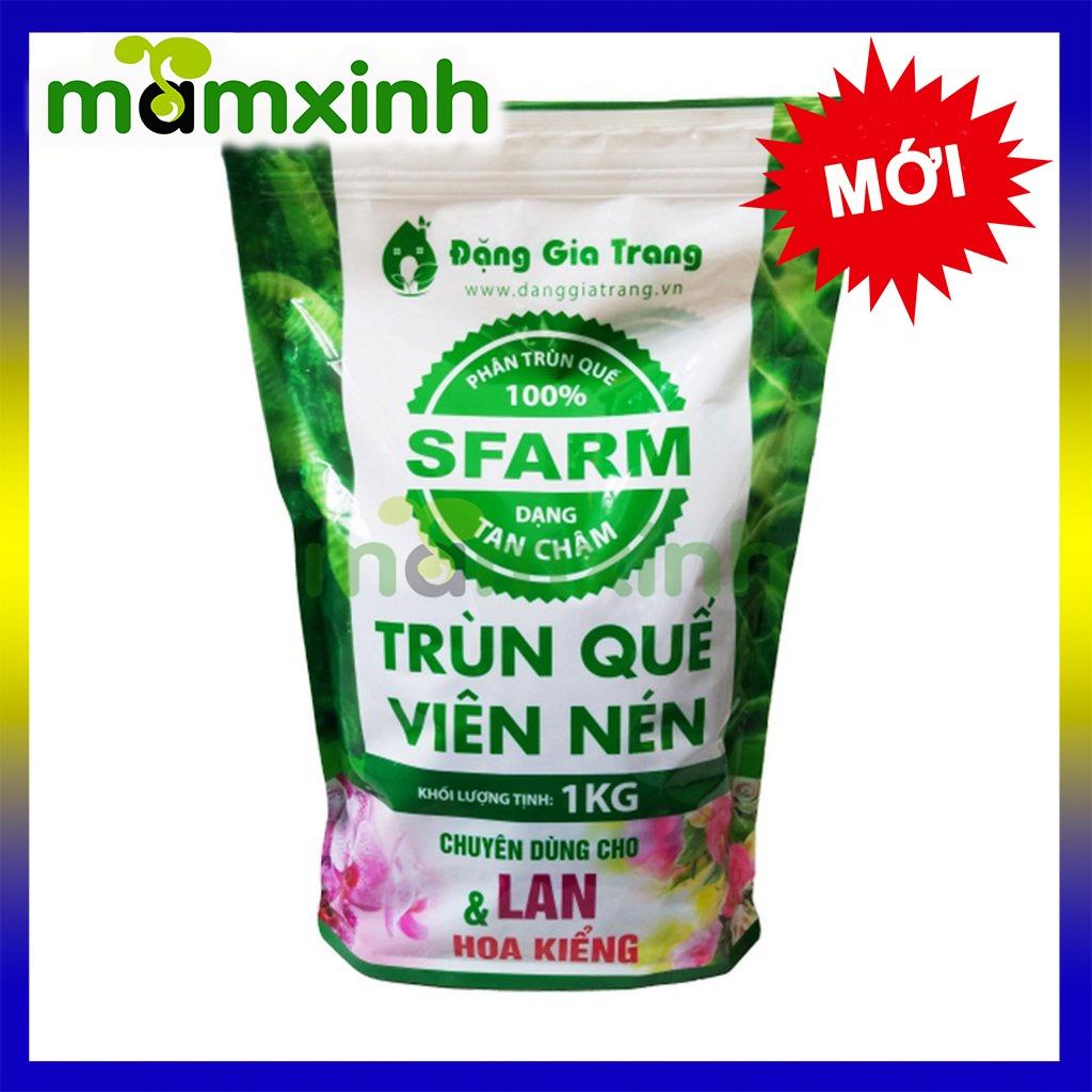 Phân Trùn Quế Viên Nén Sfarm Cho Lan Cây Hoa Kiểng 1Kg