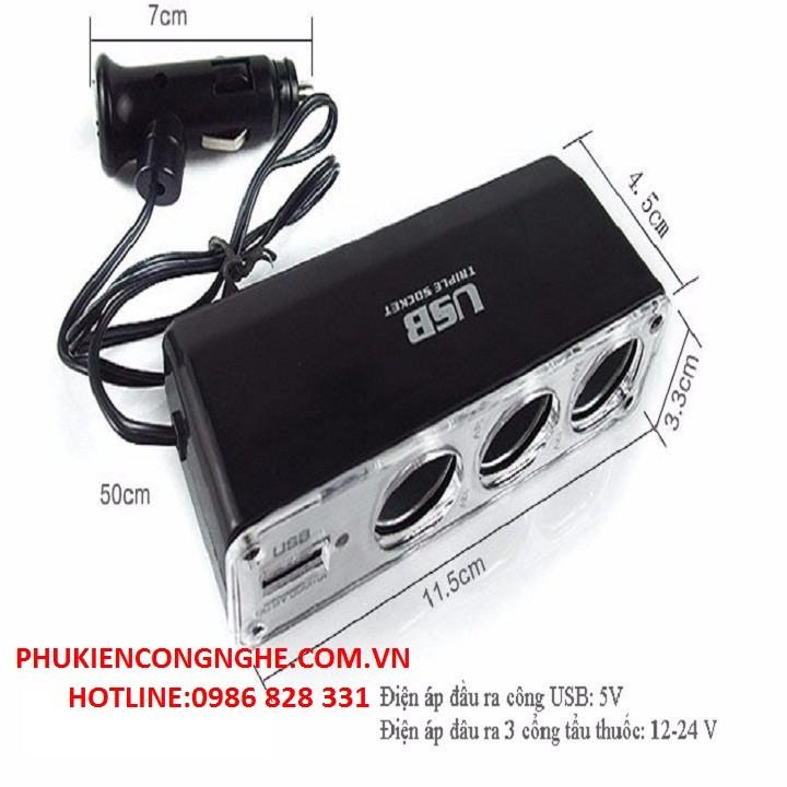 BỘ CHIA CỔNG TẨU CHÂM THUỐC, CỔNG SẠC TRÊN Ô TÔ-TS01