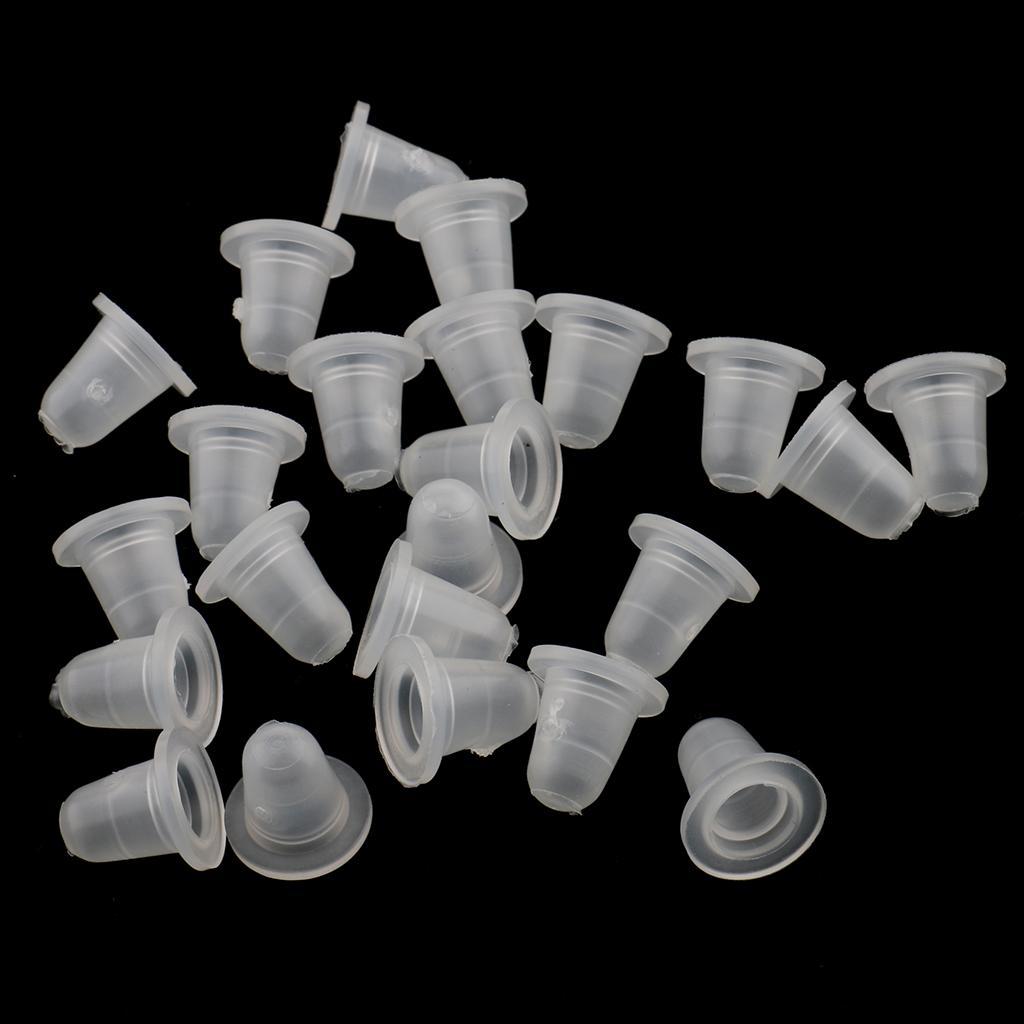 200pcs Microblading Pigment Cup Caps Silicone Ink Holder Tattoo Supply