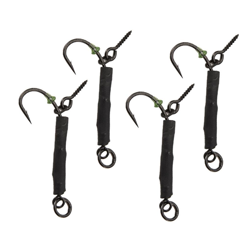 4pcs Fishing Ronnie Rigs Carp Fishing Rigs Assist Hooks