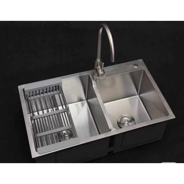 CHẬU CHÉN CAO CẤP INOX 304,KÈM VÒI NÓNG LẠNH INOX 304,