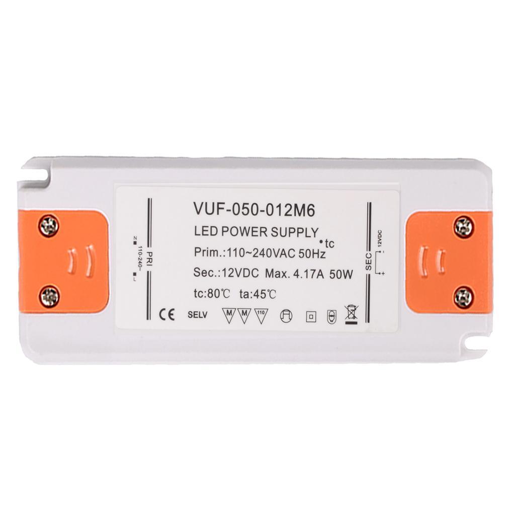 50W 4.2A DC 12V Slim LED Power Supply Driver Transformer,Size: L185xW63.5xH22mm