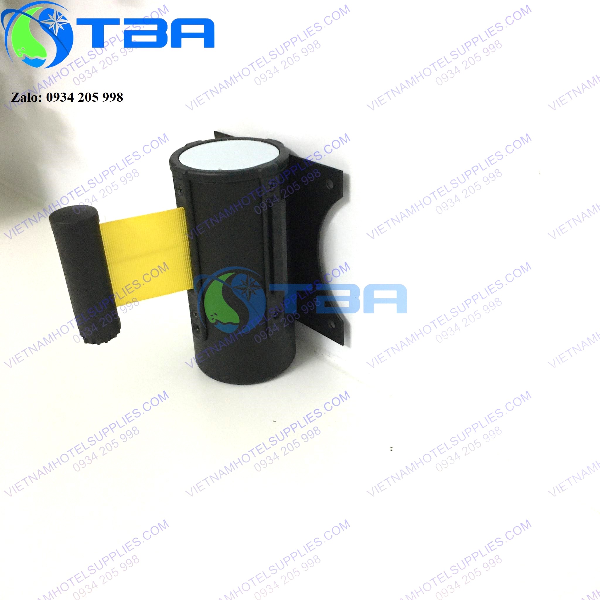 Trị chắn gắn tường màu đen 3m với dây căng màu vàng nhập khẩu cao cấp