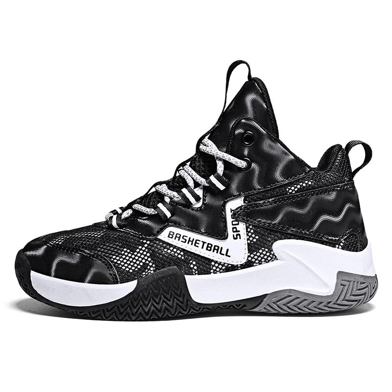 Giày bóng rổ trẻ em mới Giày thể thao của nam sinh Color: black Shoe Size: 35