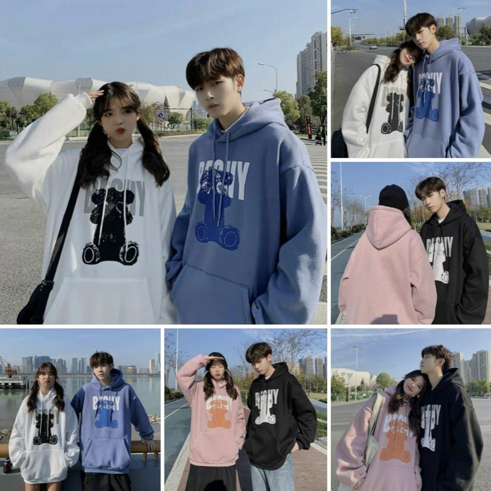 Áo khoác nam nữ nỉ ngoại hoodie gấu BEGKY