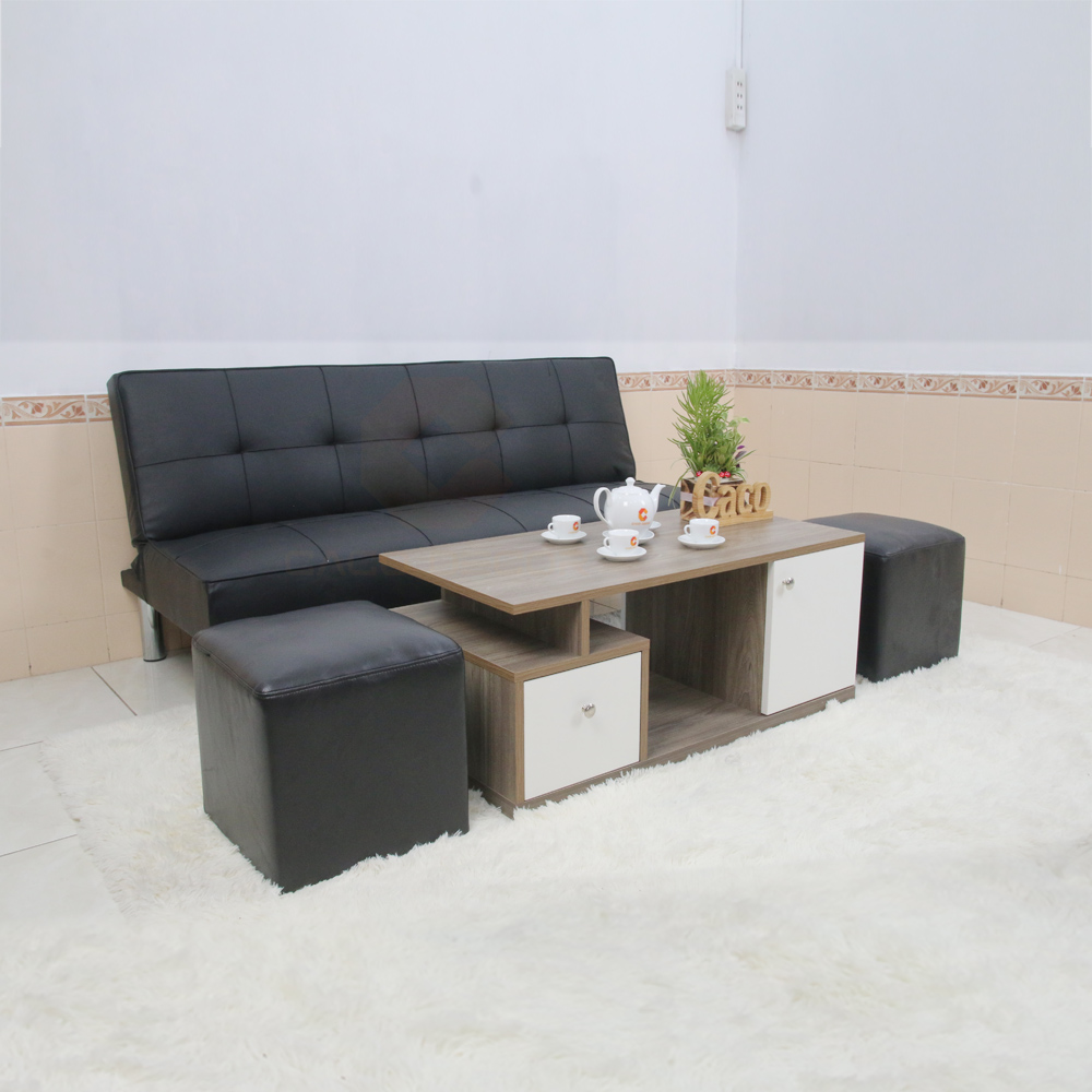BỘ BÀN GHẾ SOFA BED CACO MÀU ĐEN