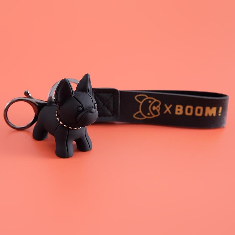 Móc khóa hình chú chó bulldog dễ thương, móc chìa khoá keychain hình cún