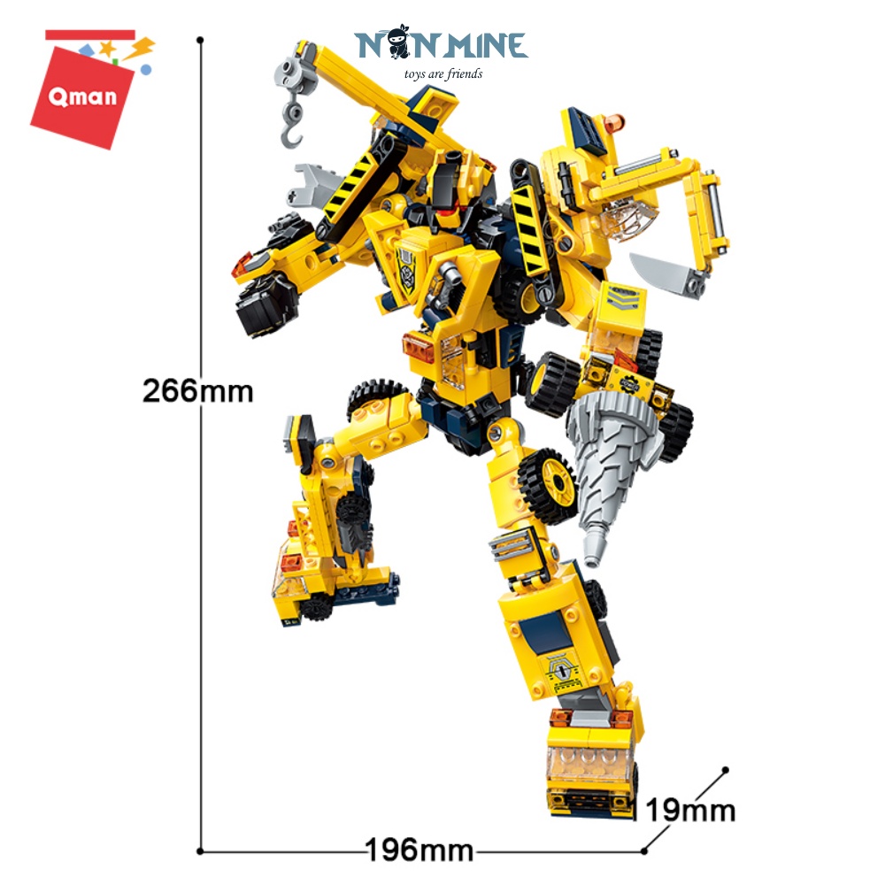 Bộ Xếp Hình Lắp Ráp Qman 479 Mảnh Robot Người Máy Kĩ Thuật 1417 Cho Trẻ Từ 6 Tuổi