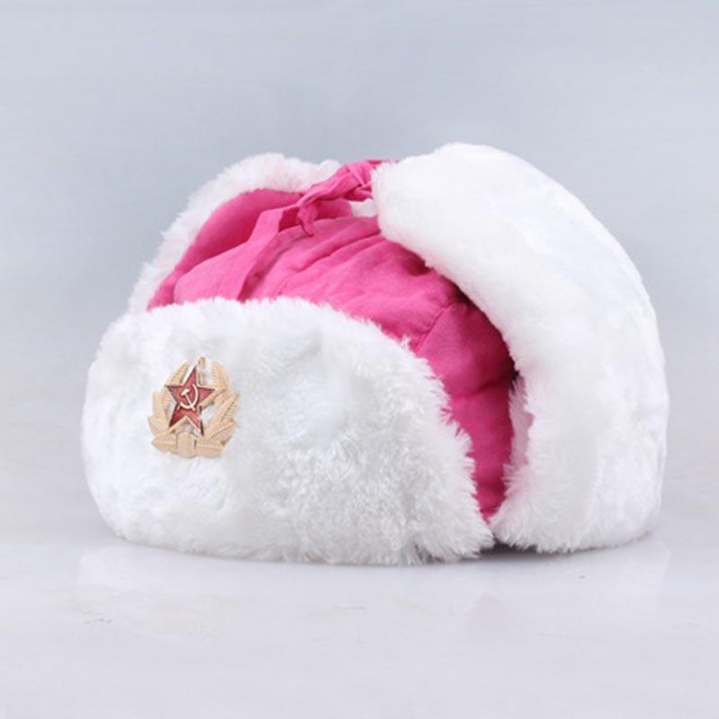 Nga Quân Đội Liên Xô Quân Huy Hiệu Ushanka Máy Bay Ném Bom Mũ Phi Công Người Đánh Bẫy Aviator Bộ Đội Mùa Đông Lông Thỏ Giả Earflap Tuyết Nón