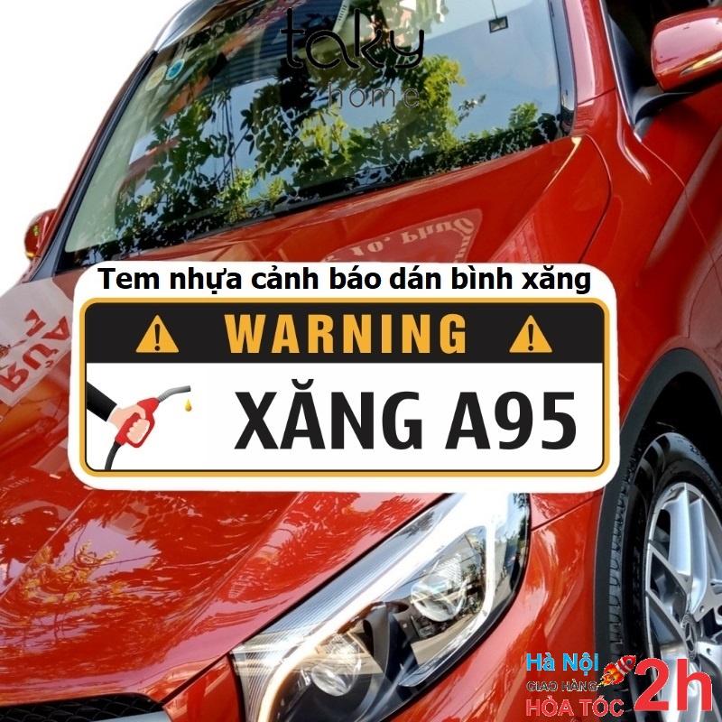 Tem Nhựa Dán Cảnh Báo Đổ Xăng - Đổ Dầu Diesel Cho Xe Hơi, An Toàn, Tiện Dụng Khi Đổ Xăng, Tránh Nhầm Lẫn. TakyHome 9100