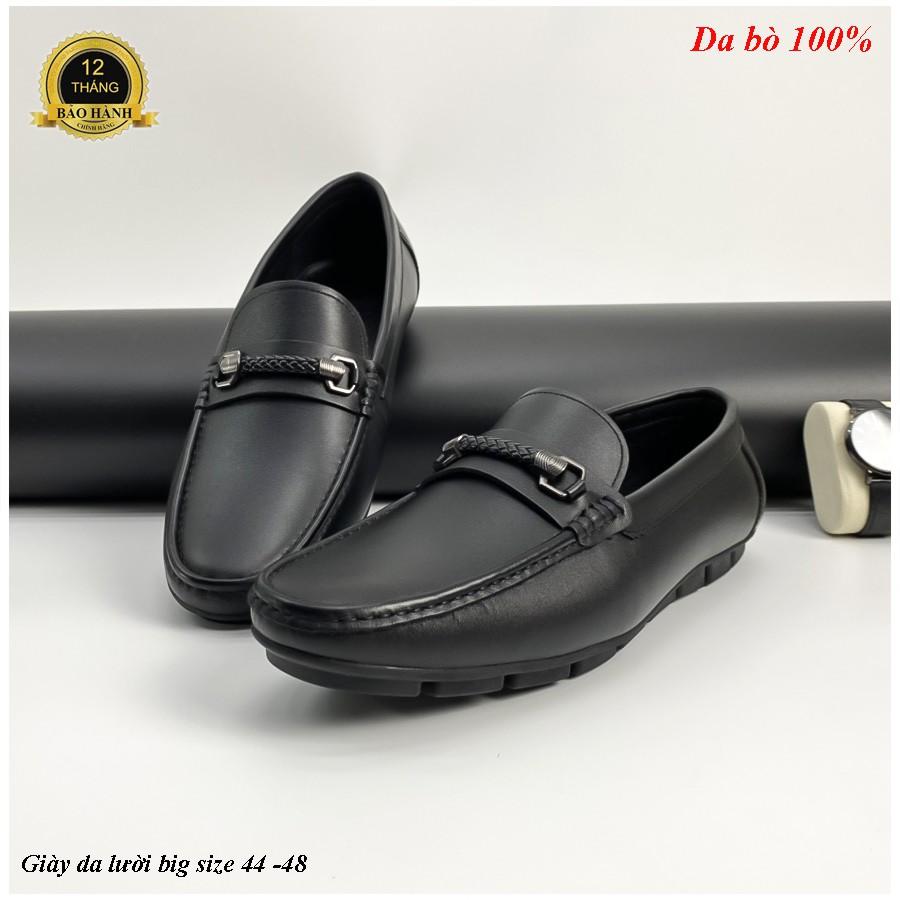 Giày da lười big size 44 - 48 , da cá sấu 100% đế chống trơn trược + bảo hàng 12 tháng (hình thật + video