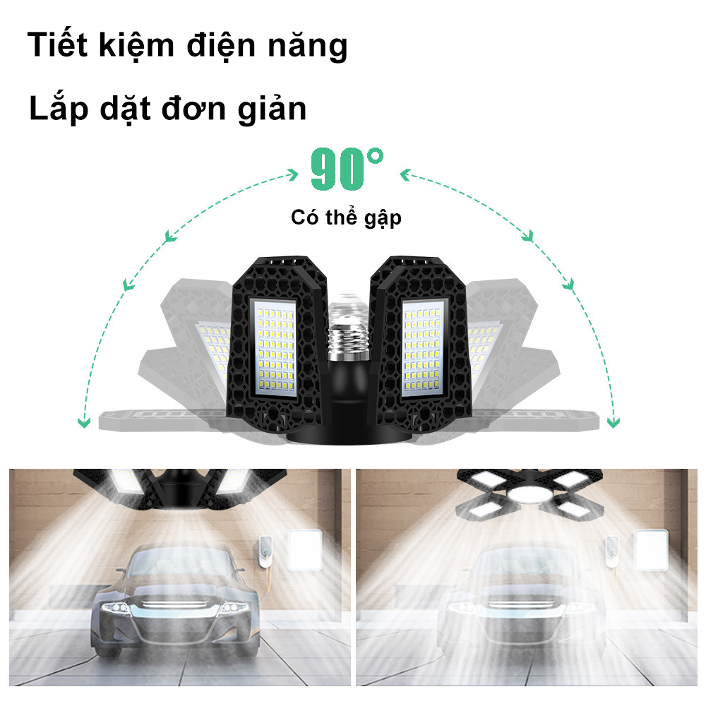 Đèn led bốn cánh chiếu sáng E27, chip LED quang học, hiệu suất cao - D1381