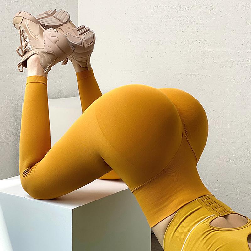 Quần mới liền mạch Người phụ nữ Thể dục Thể dục đàn hồi Hip-Lifting Leggings chạy quần chạy bụng Kiểm soát Thuốc tập thể dục Quần tập thể dục Color: Lavender Size: S