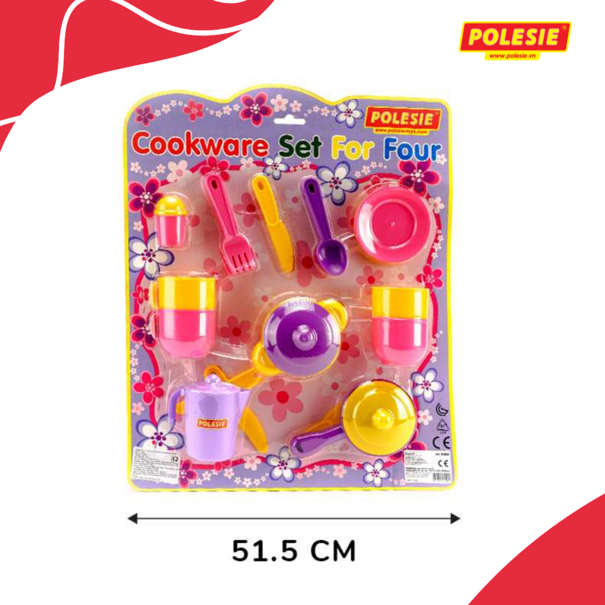 Bộ Đồ Chơi Nấu Ăn Cho 4 Người, Đồ Chơi Giáo Dục, An Toàn, Siêu Bền Cho Bé - Polesie Toys 54920