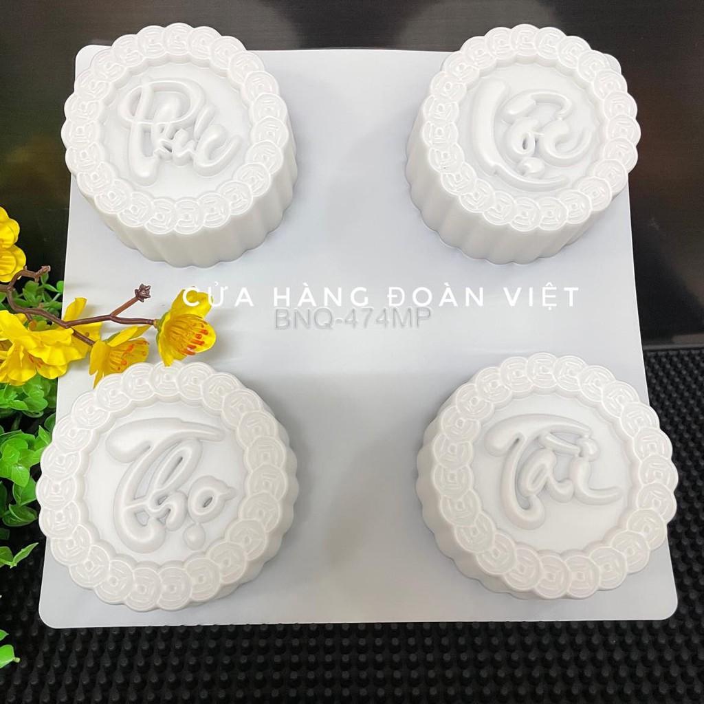 Khuôn Nhấn Xôi, Khuôn Xôi, Khuôn Rau Câu Hình PHÚC LỘC THỌ TÀI 9 cm - Khuôn Nhựa, Sắc Nét