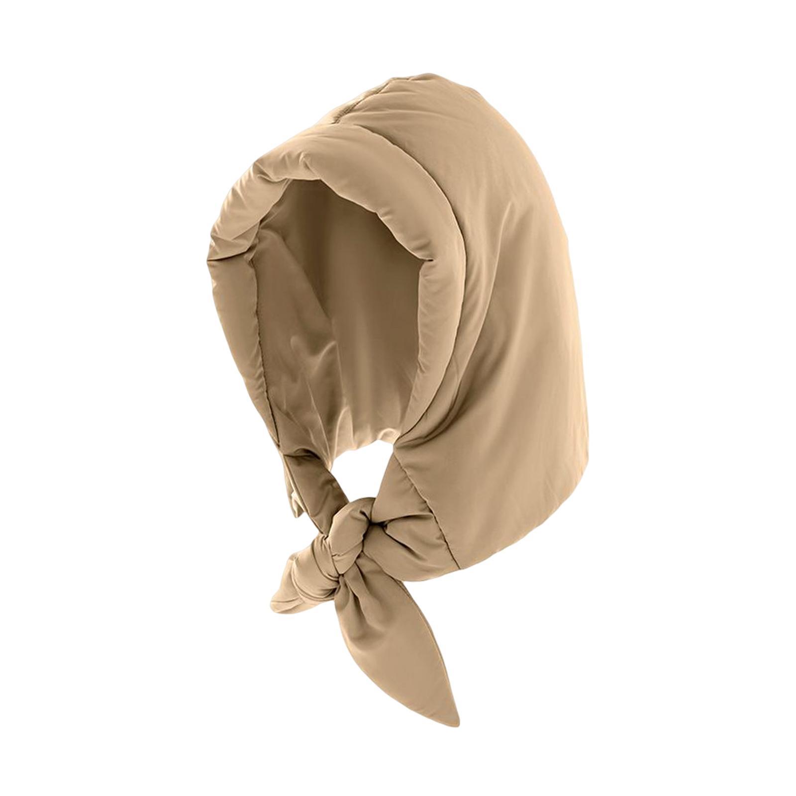 Women Quilted Headscarf Down Hat Windproof Neck Scarf Light and Warm Scarf