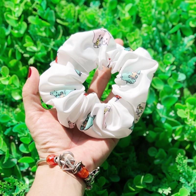 Buộc tóc SCRUNCHIES hoạt hình hoạ tiết khủng long